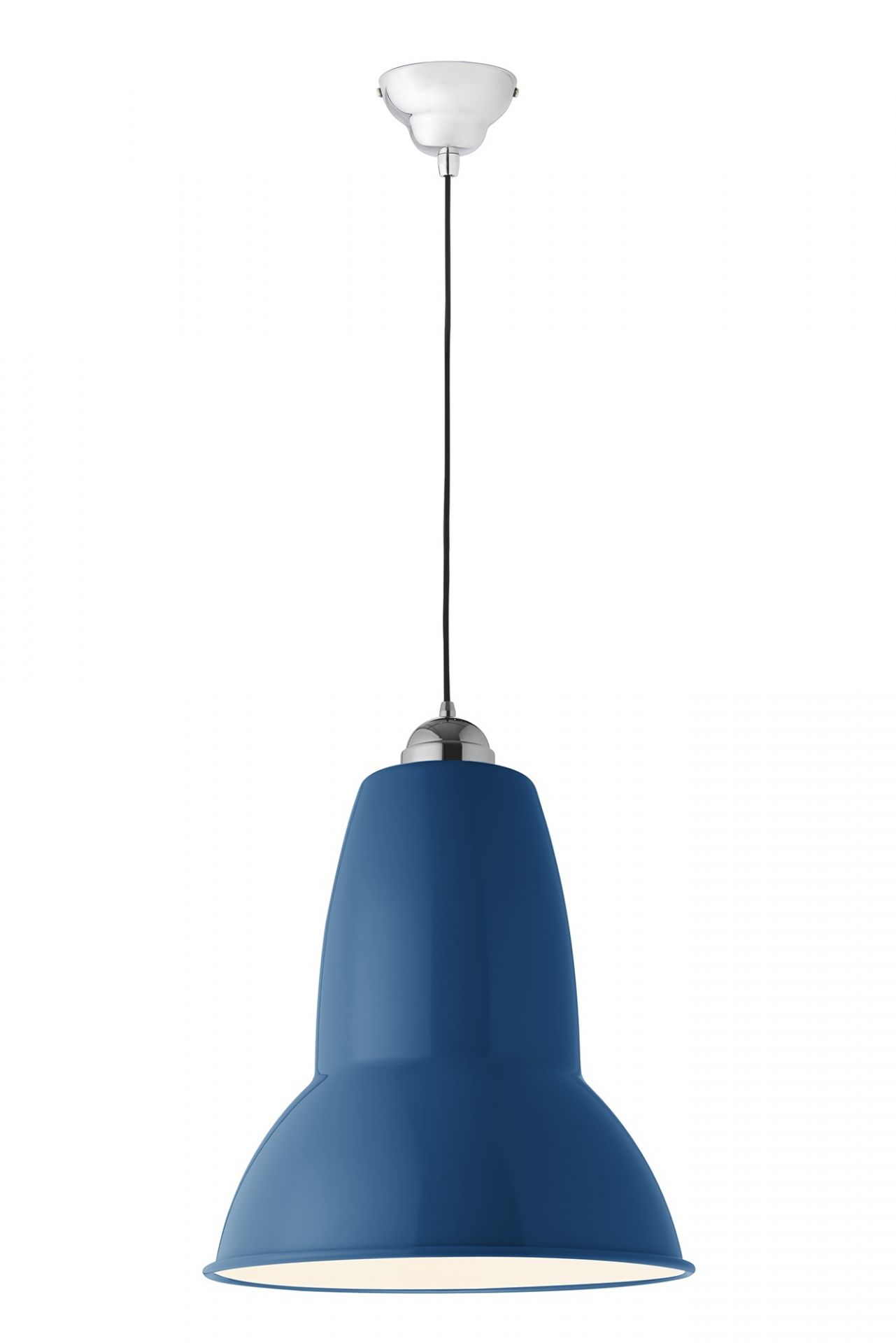 Blaue Anglepoise Original 1227 Giant Pendelleuchte, moderne Hängelampe für Esszimmer und Wohnzimmer.