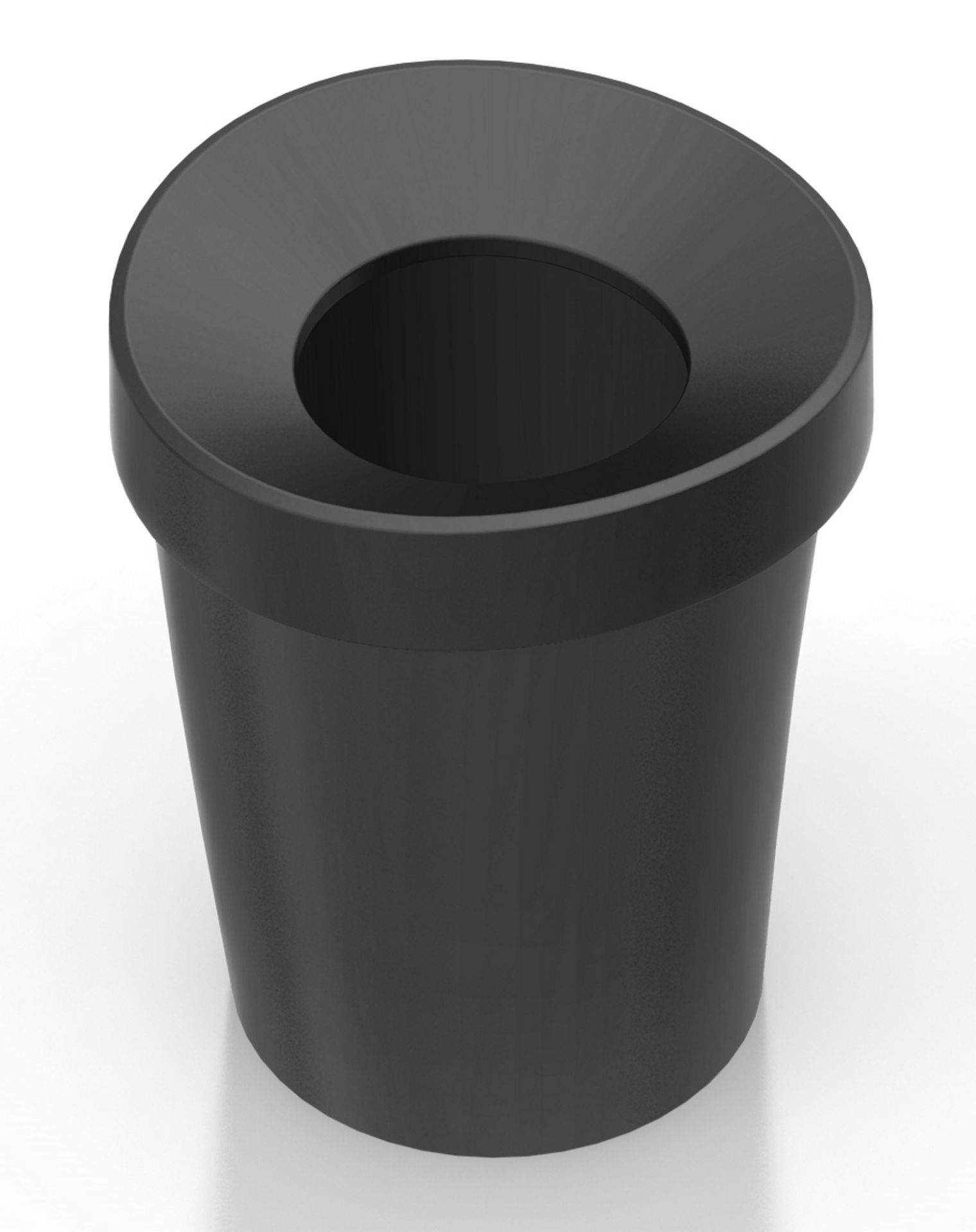 Schwarzer Happy Bin Papierkorb von Vitra mit runder Öffnung, ideal für Büro und Zuhause.