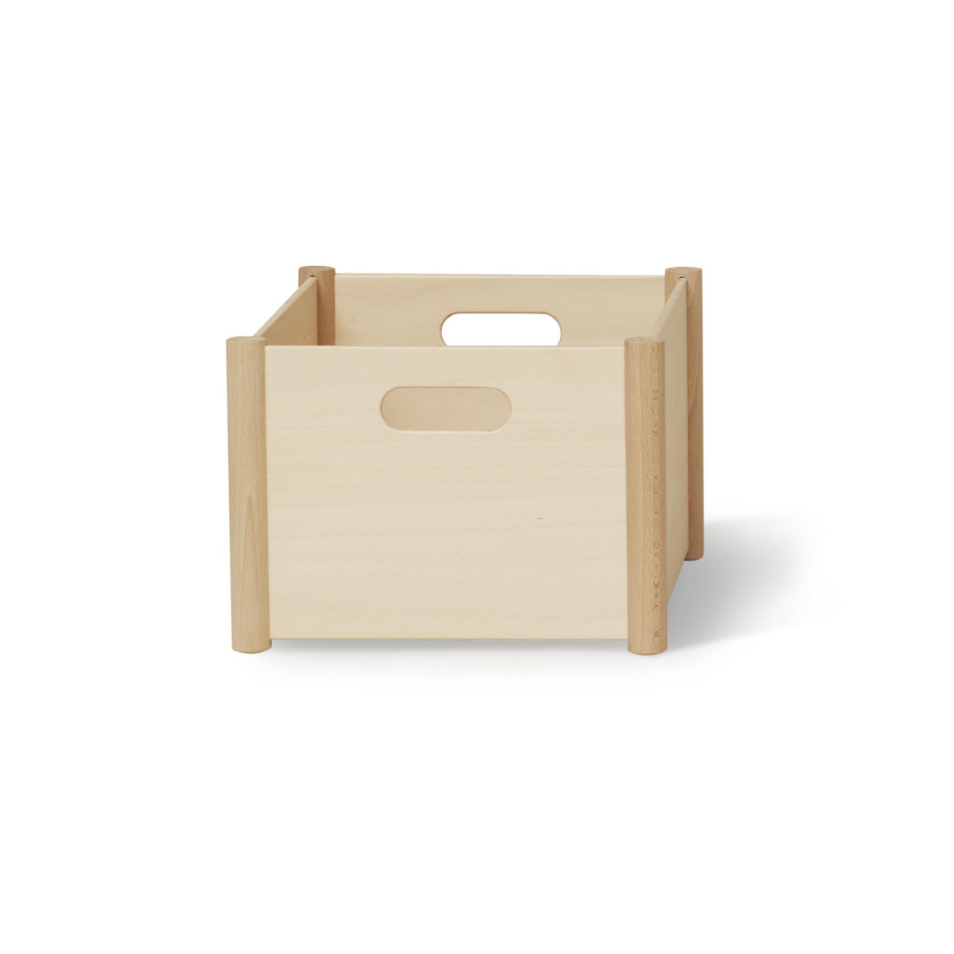 Helle Pillar Box Aufbewahrungsbox aus Holz mit Griffen für Kinderzimmer und Ordnungssysteme.