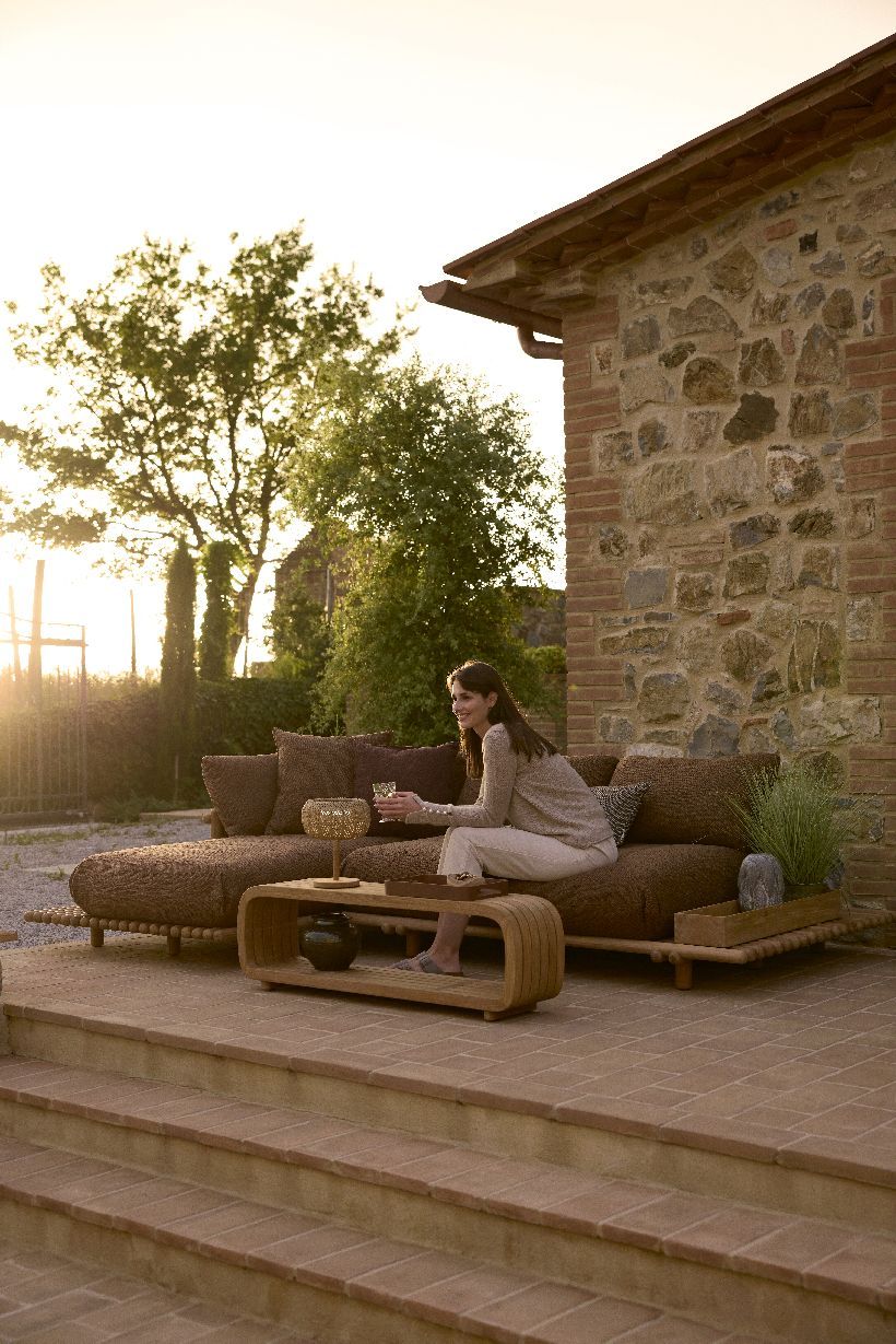 Sticks Platform Sofa mit Chaiselongue Outdoor Cane-Line
