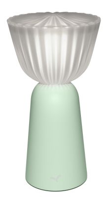 Swiing Akkuleuchte in Gletscherminze: Moderne Tischleuchte mit sanftem Licht und kabellosem Design.