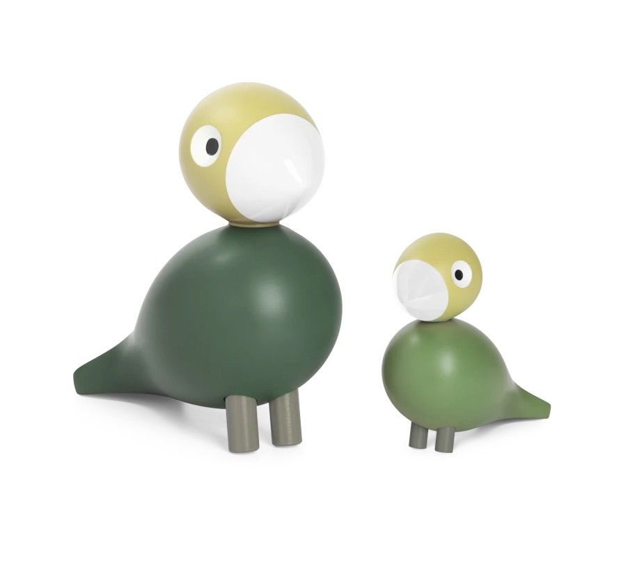 Liv & Lykke Grün Singvögel Holzfigur Kay Bojesen 