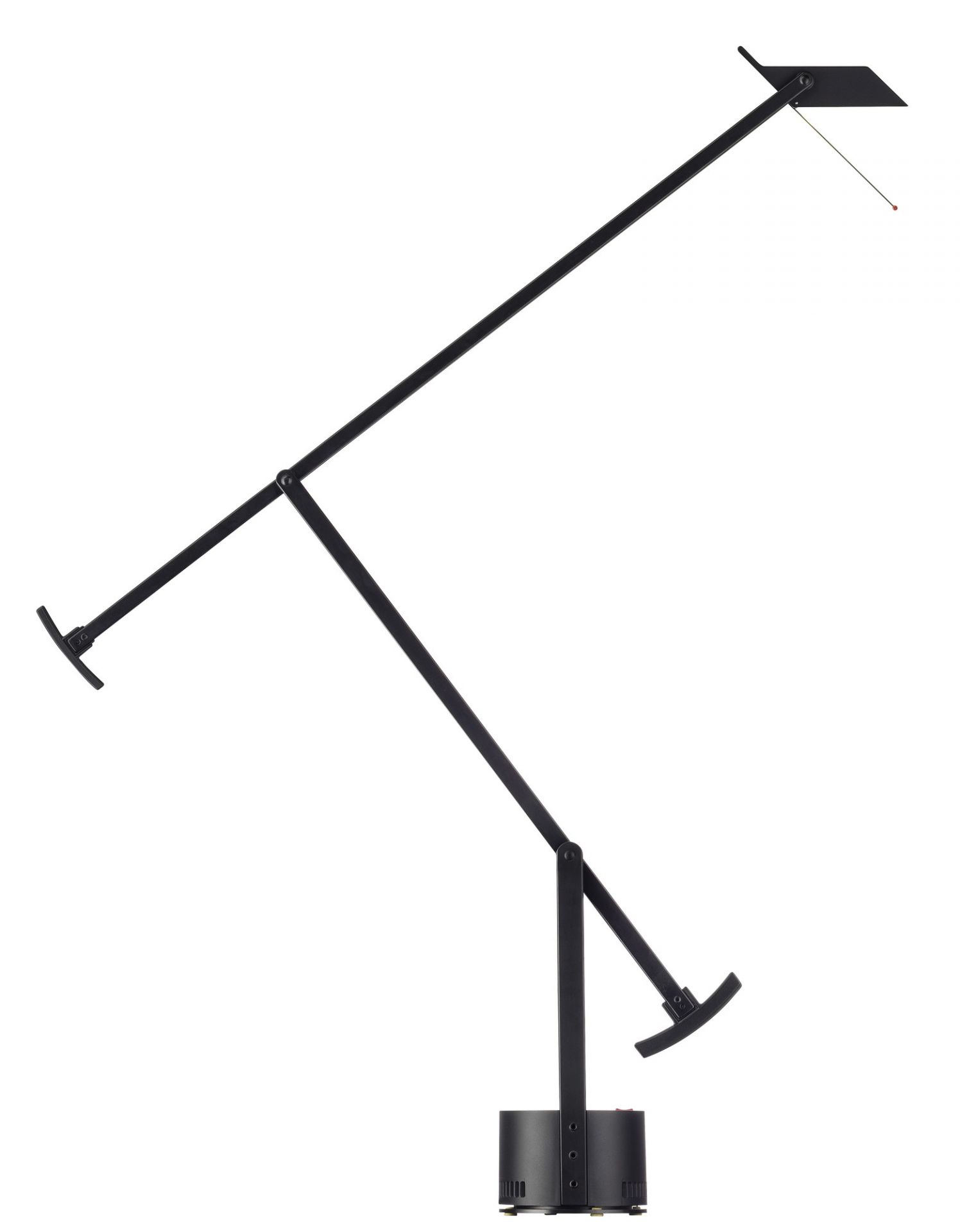 Schwarze Tizio 35 Tischleuchte von Artemide mit verstellbarem Arm und modernem Design für Schreibtisch oder Nachttisch.