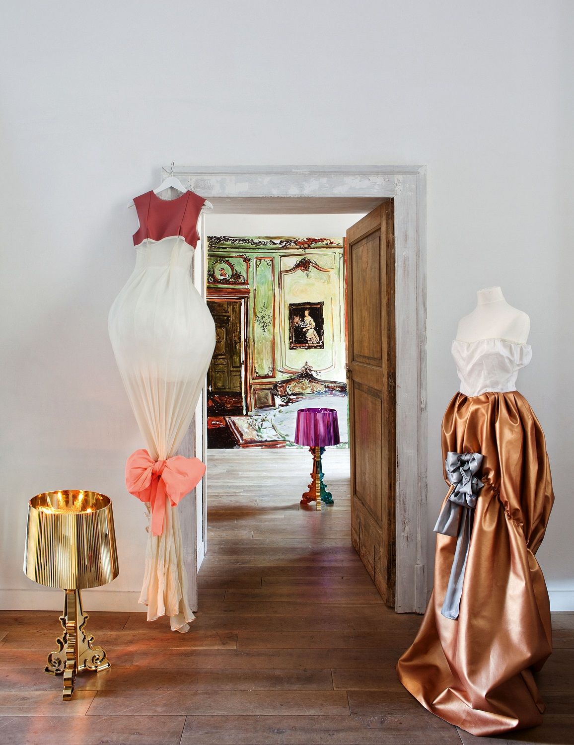 Bourgie Tischleuchte metallisiert Kupfer Kartell