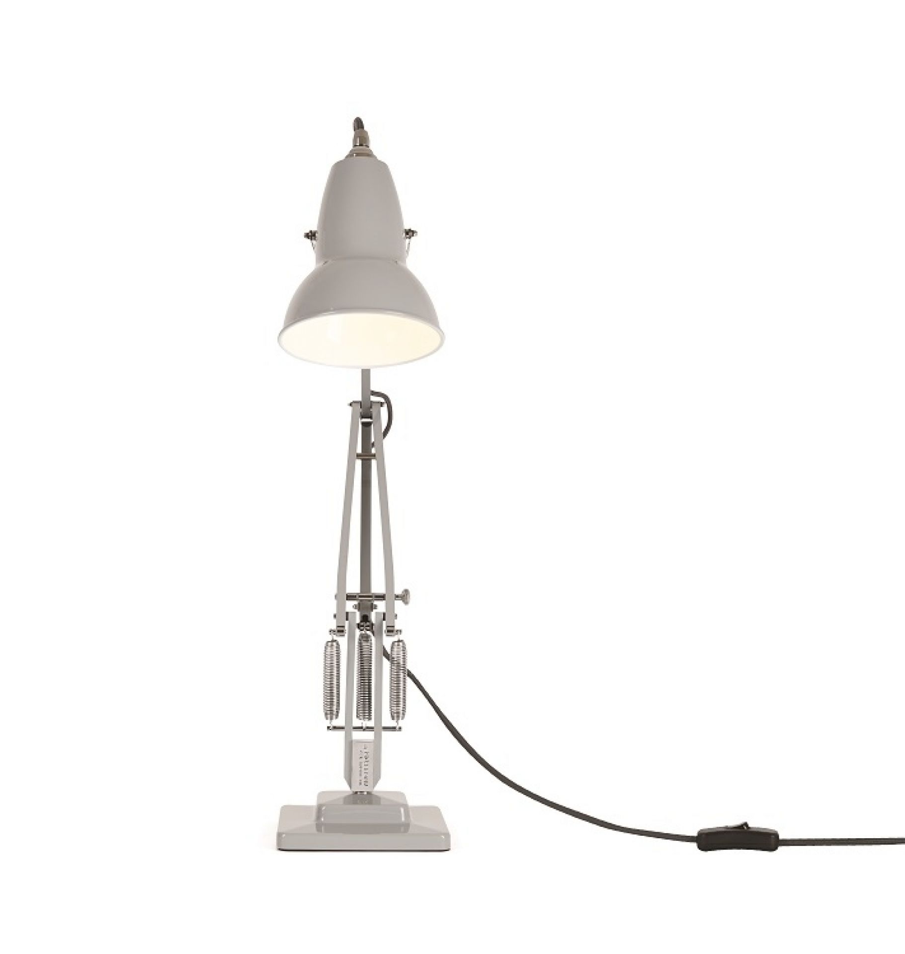Anglepoise Original 1227 Tischleuchte in Taubengrau: Klassische Schreibtischlampe mit verstellbarem Arm und Lampenschirm.