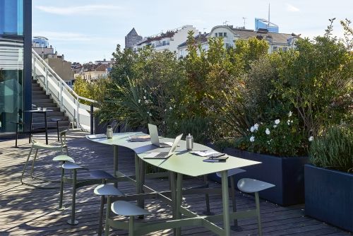 Bolder 3-Sitzer-Tisch mit Sitzflächen Outdoor Fermob MÄNGELEXEMPLAR