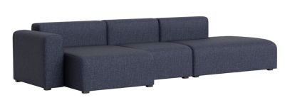 Blaues Hay Mags Sofa 3-Sitzer mit Armlehne links, modernes Design für Wohnzimmer und Lounge.