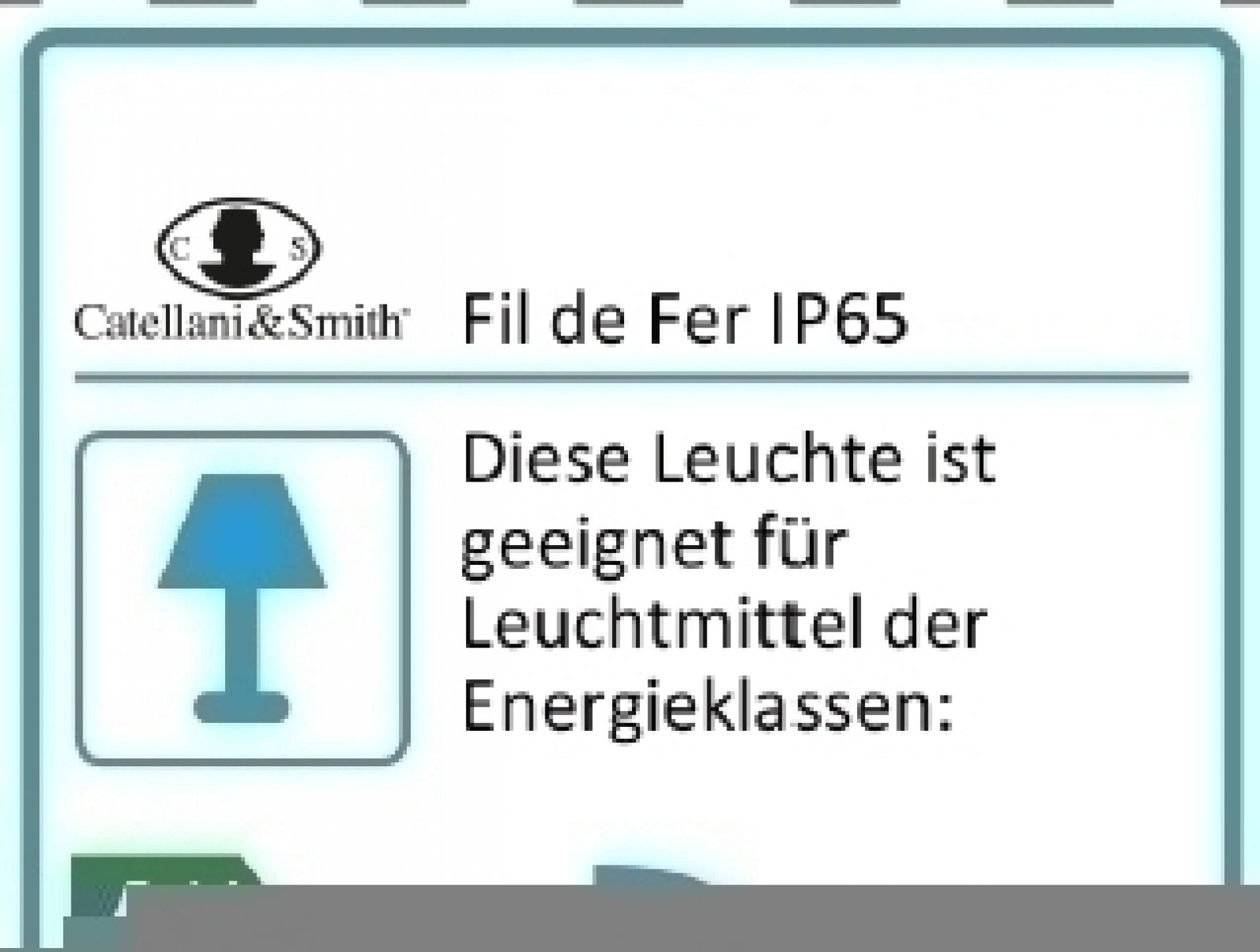 Fil de Fer IP65 LED Bodenleuchte von Catellani & Smith: Detailansicht der Energieeffizienz-Informationen.