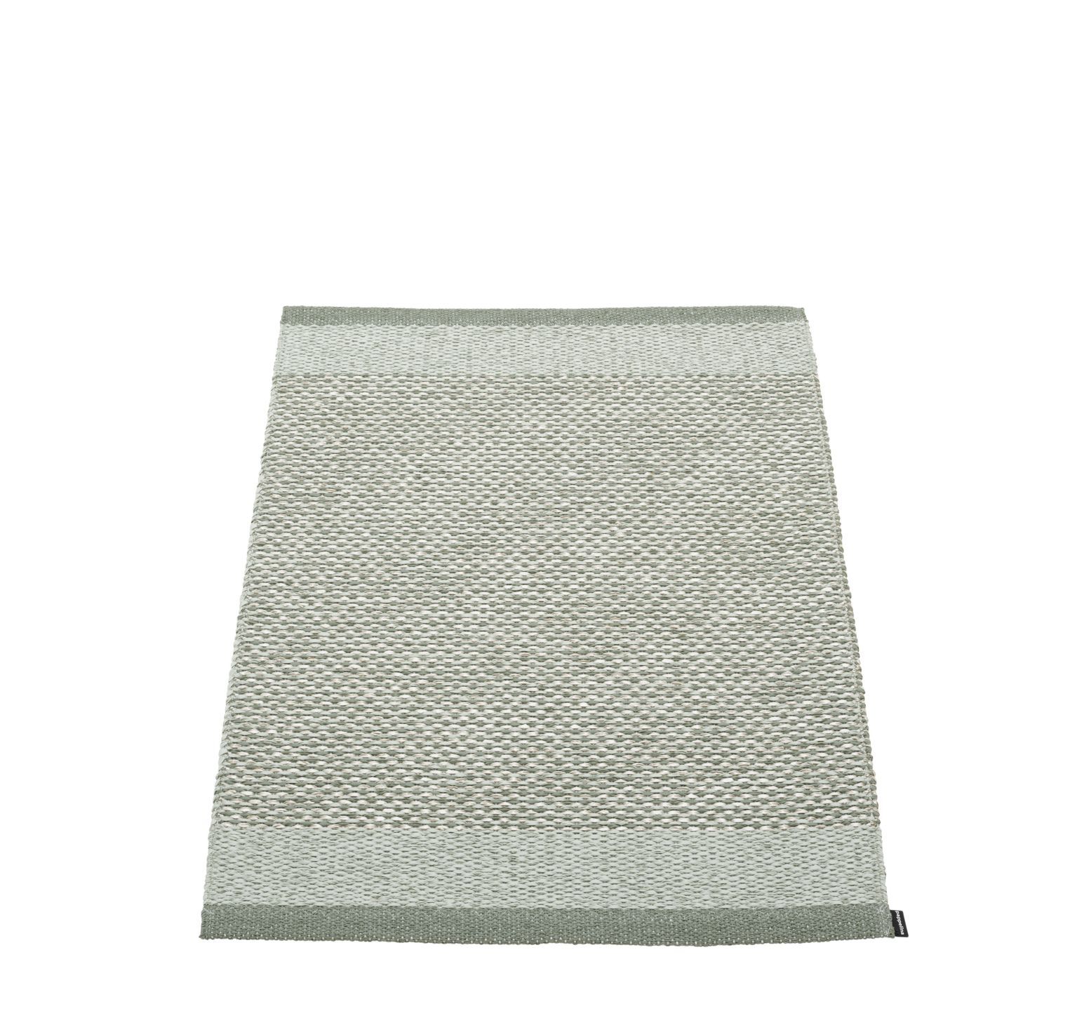 Pappelina Teppich Edit, 60x85 cm, hellgrün, gewebt. Skandinavisches Design für drinnen und draußen.