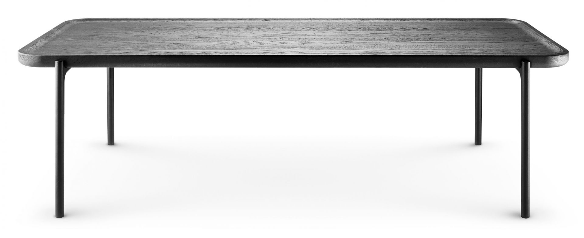 Schwarzer Savoye Tisch von Eva Solo mit rechteckiger Eichenplatte und filigranen Metallbeinen.