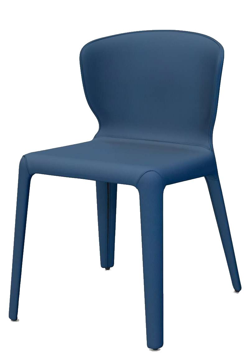 Blauer 369 Hola Stuhl von Cassina, moderner Designstuhl für Esszimmer und Wohnbereich.