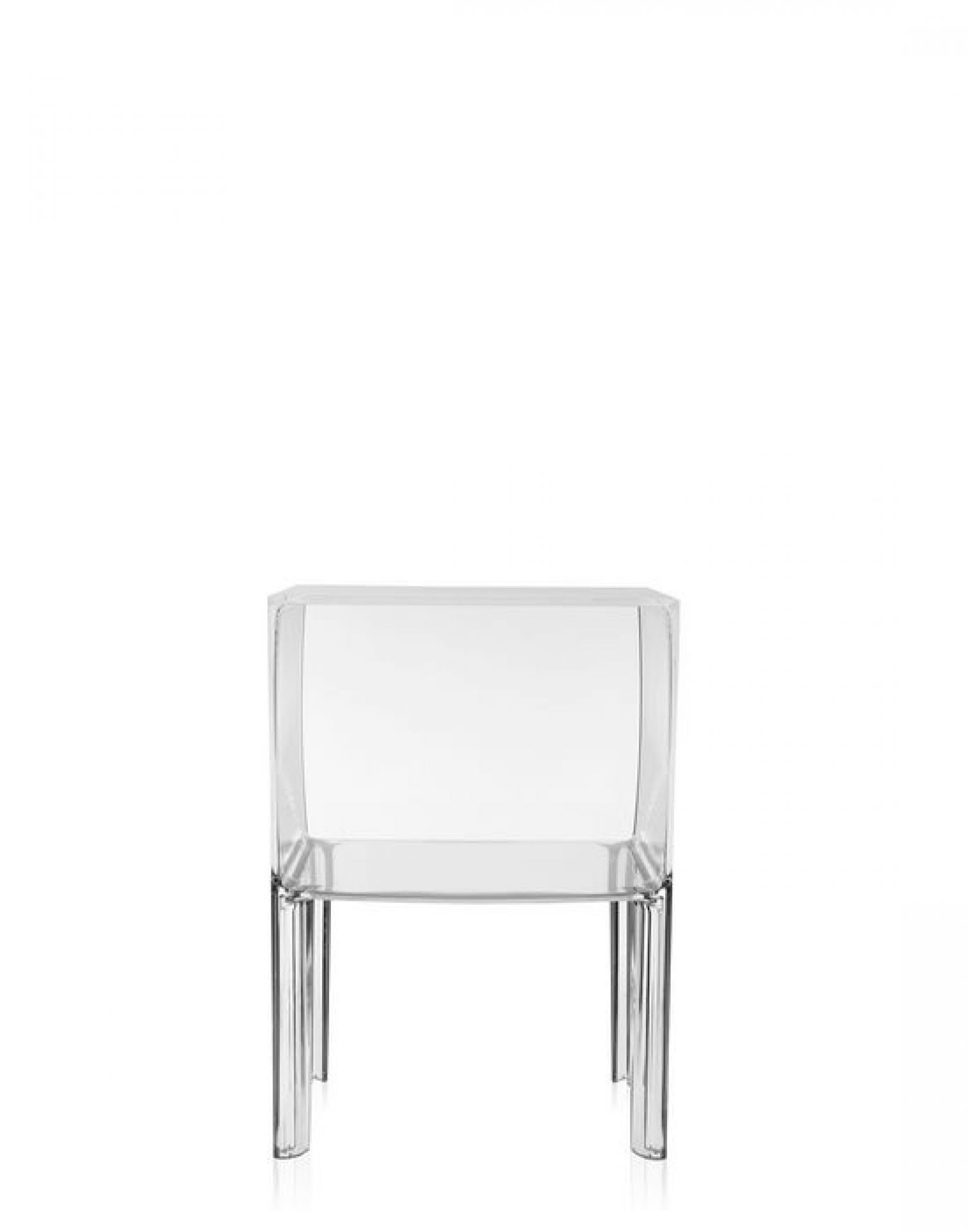Transparente Kartell Ghost Buster Kommode, kleine Nachttisch-Variante aus Kunststoff, modernes Designmöbel für Schlafzimmer.