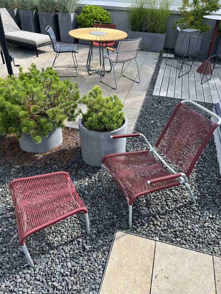 Altofer Lounge Sessel + Hocker Kombination Outdoor Embru AUSSTELLUNGSSTÜCK