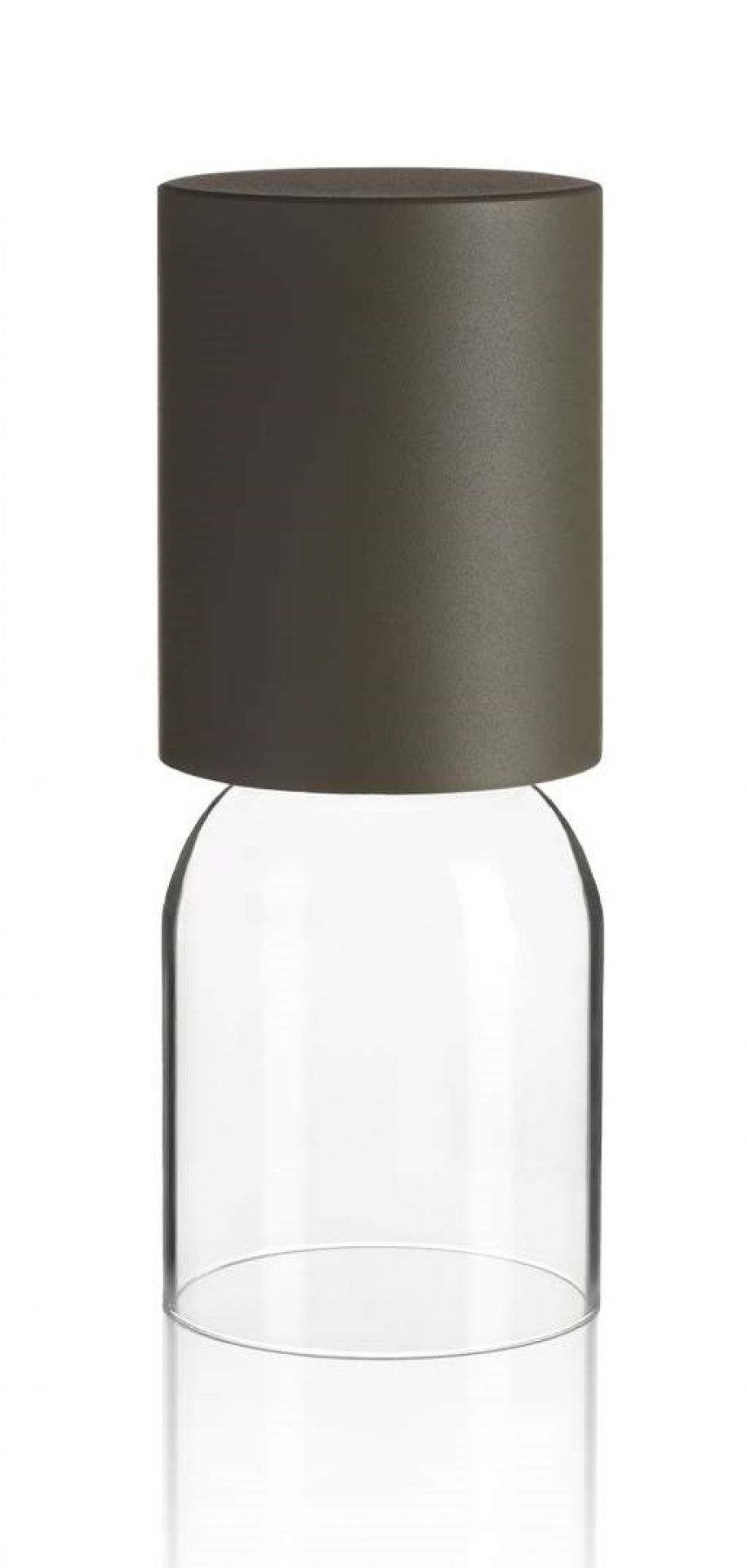 Graue Luceplan A02R1 NUI Akkuleuchte, Mini Tischleuchte für den Außenbereich, modernes Design.