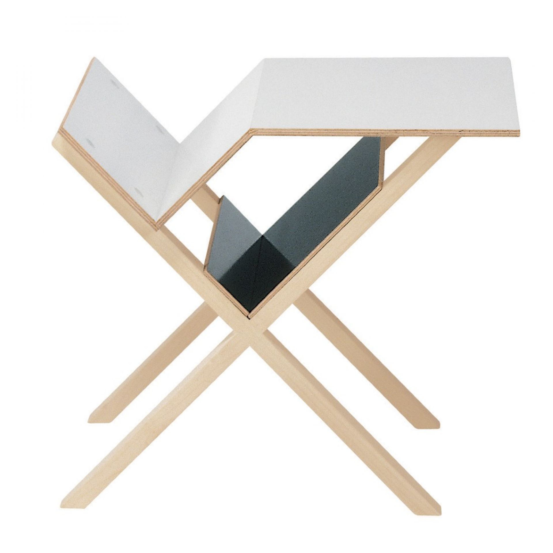 Kant Schreibtisch von Moormann: Moderner, minimalistischer Schreibtisch mit Ablagefläche und hellem Holzgestell für Büro und Zuhause.