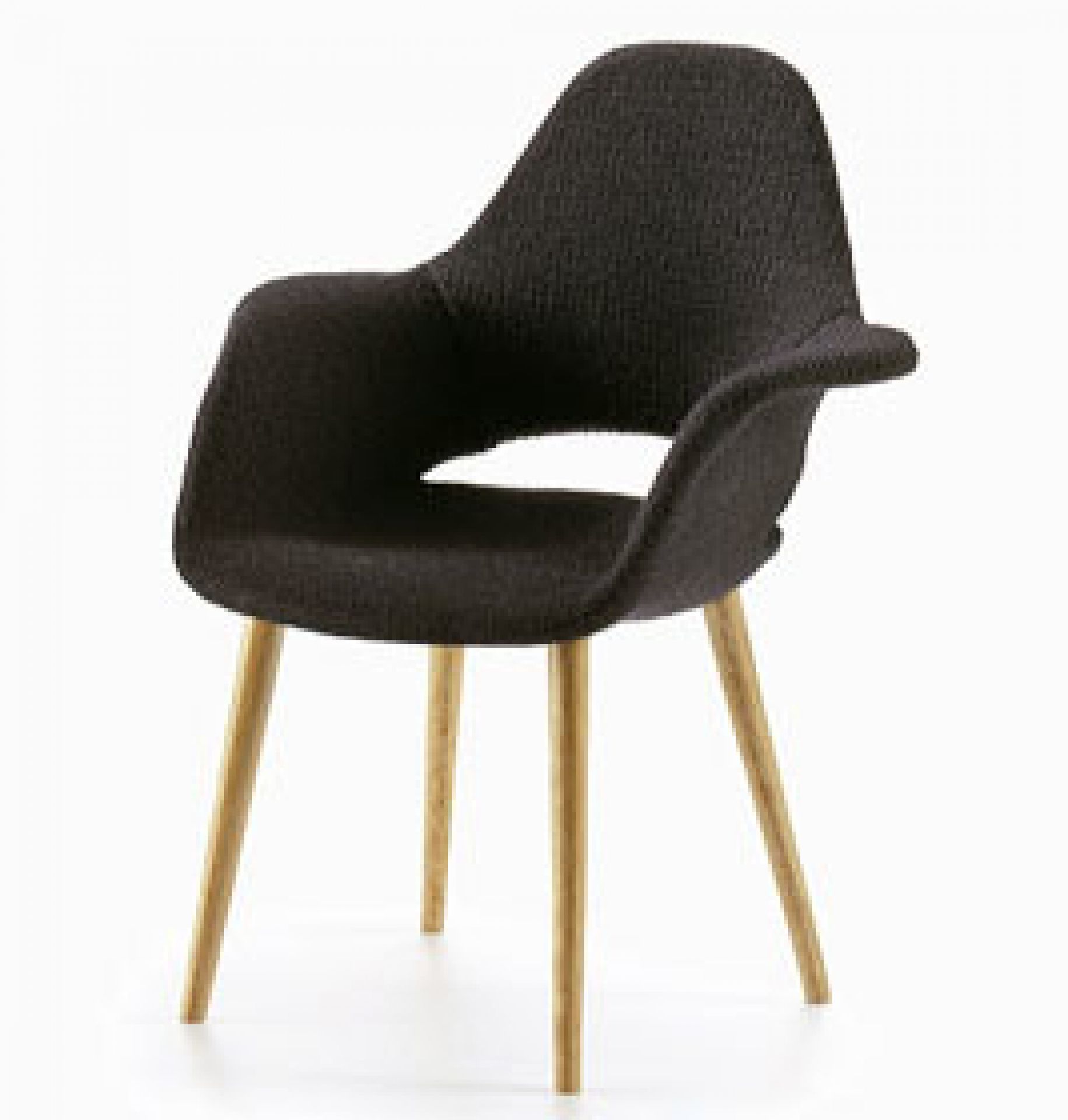 Dunkelgrauer Organic Armchair Miniatur Stuhl von Vitra mit Holzbeinen, Designklassiker für Wohnzimmer.