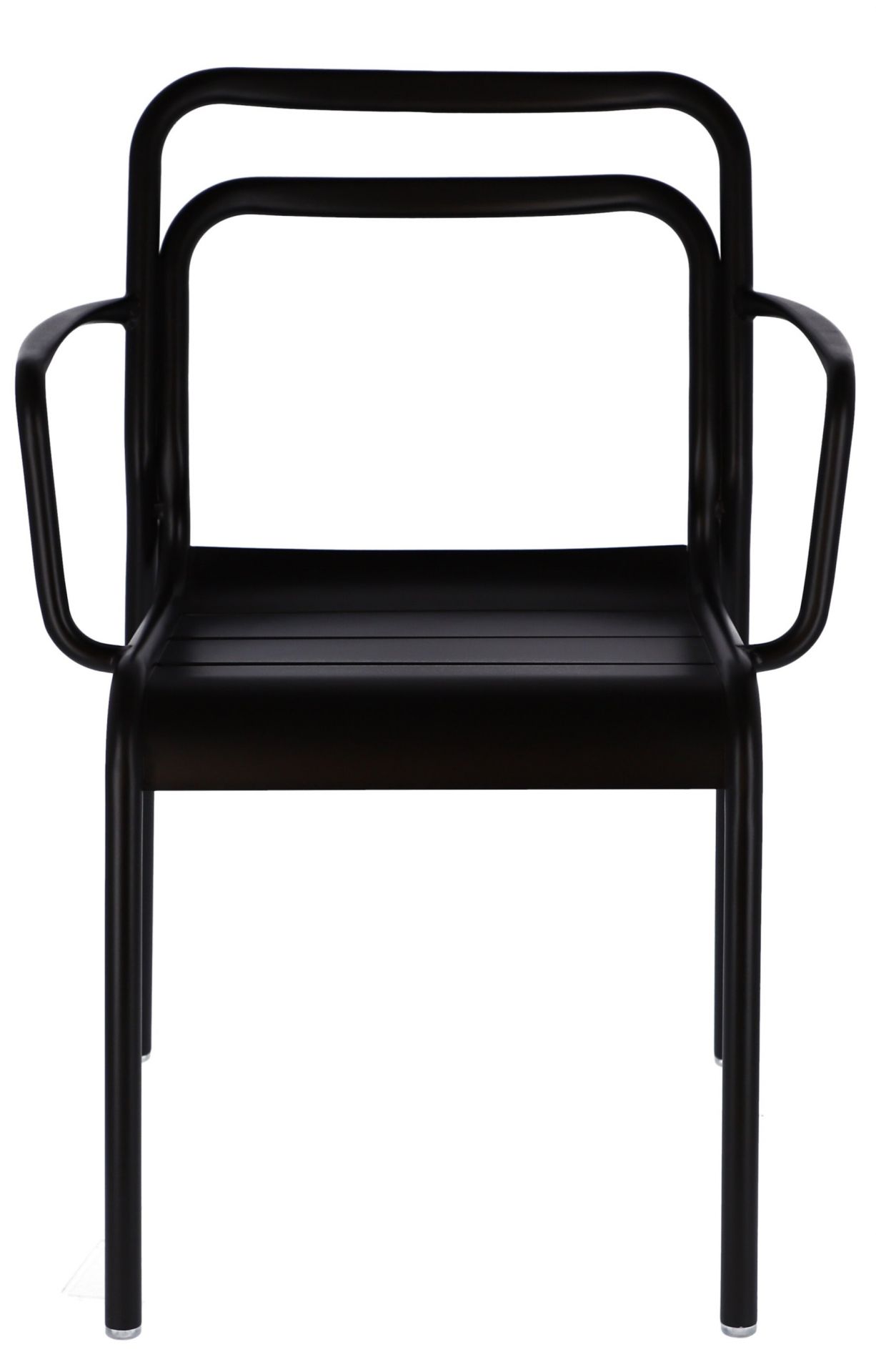 Schwarzer Live Stapelsessel von Jan Kurtz für den Außenbereich, moderner Gartenstuhl mit Armlehnen.