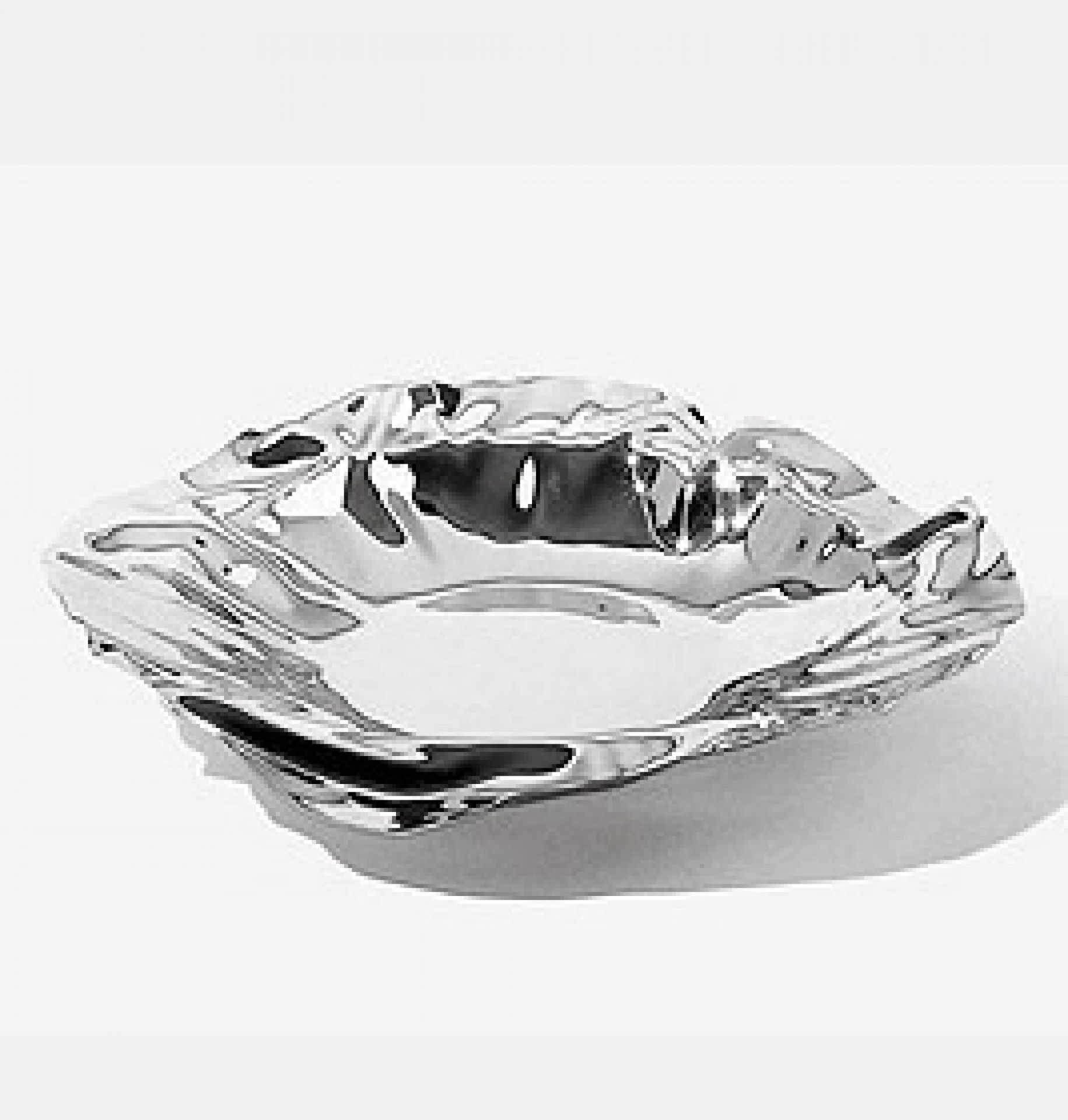 Alessi Port Korbschale: Runde, silberne Design-Schale aus Edelstahl, ideal als Obstschale oder Dekoschale.