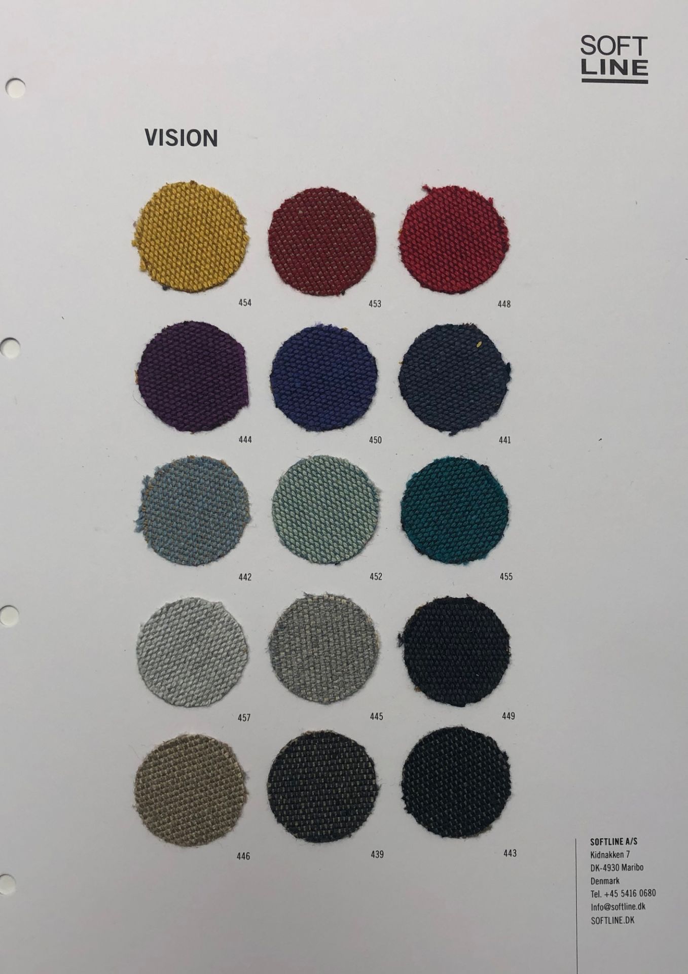Stoffmusterkarte Vision Softline