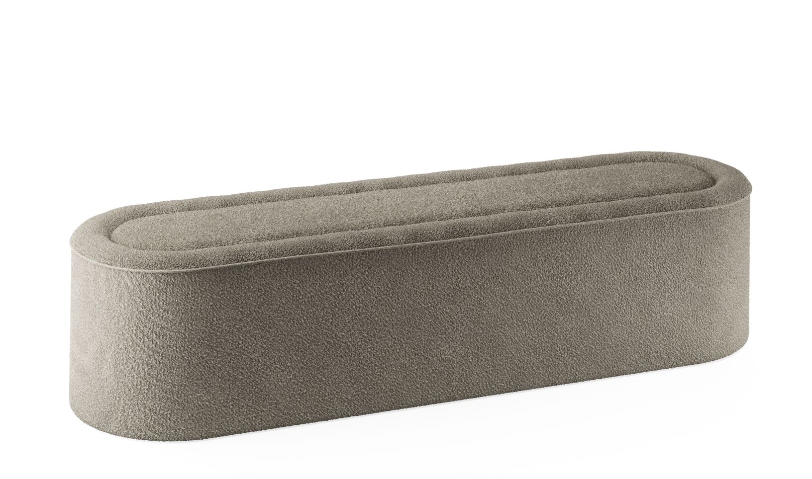 Beige Praline Bank von Woud, eine moderne Sitzbank für Wohnzimmer und Wartebereiche.