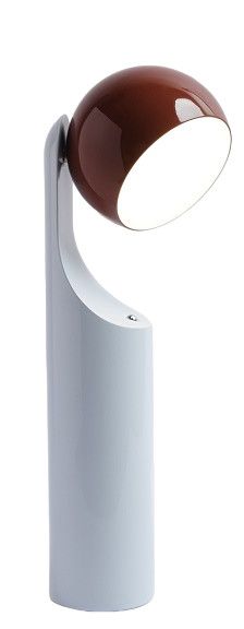 Mono Portable Reading Lamp: Akkuleuchte/Tischleuchte in Rostbraun und Himmelblau, modernes Design.