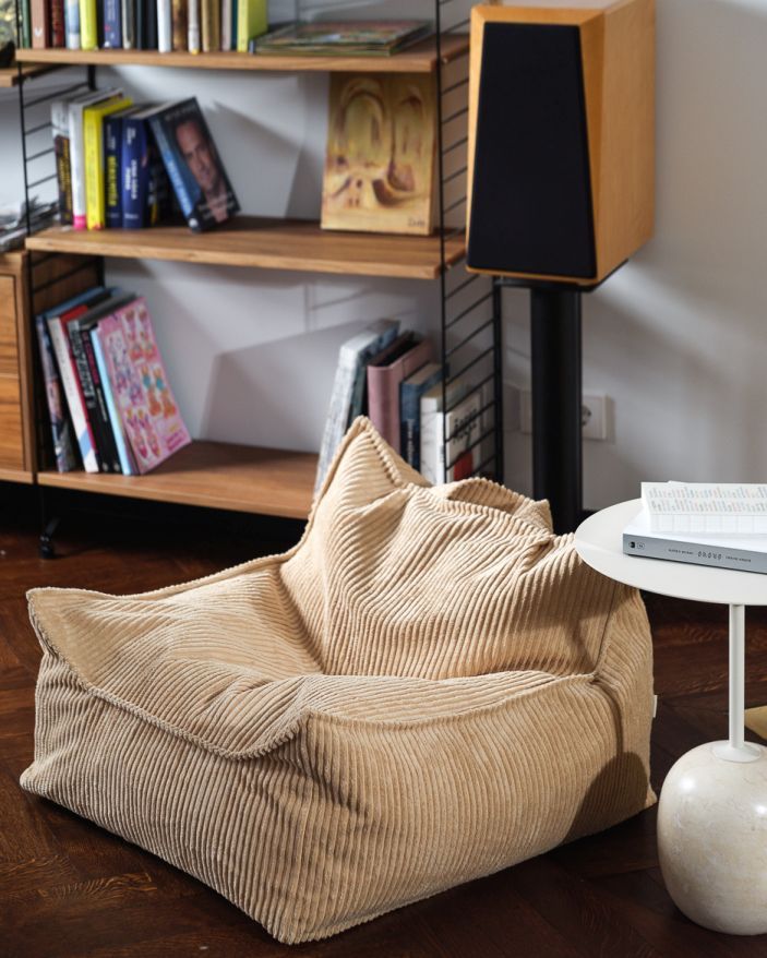 Kindersitzsack Sessel Breitcord Brauner Zucker Wigiwama