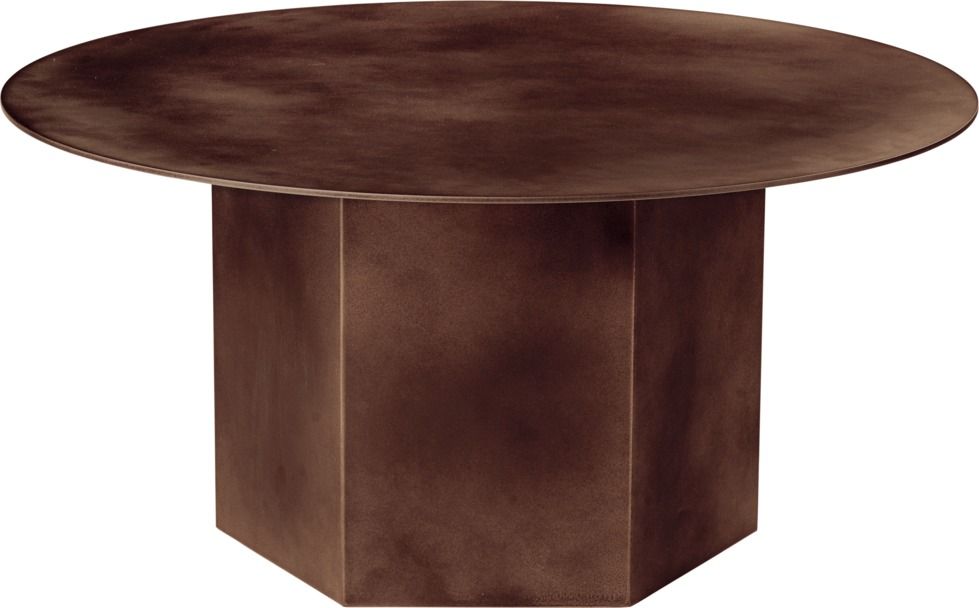 Epic Couchtisch von Gubi, Stahl, rund, braun, modernes Design für Wohnzimmer und Lounge.