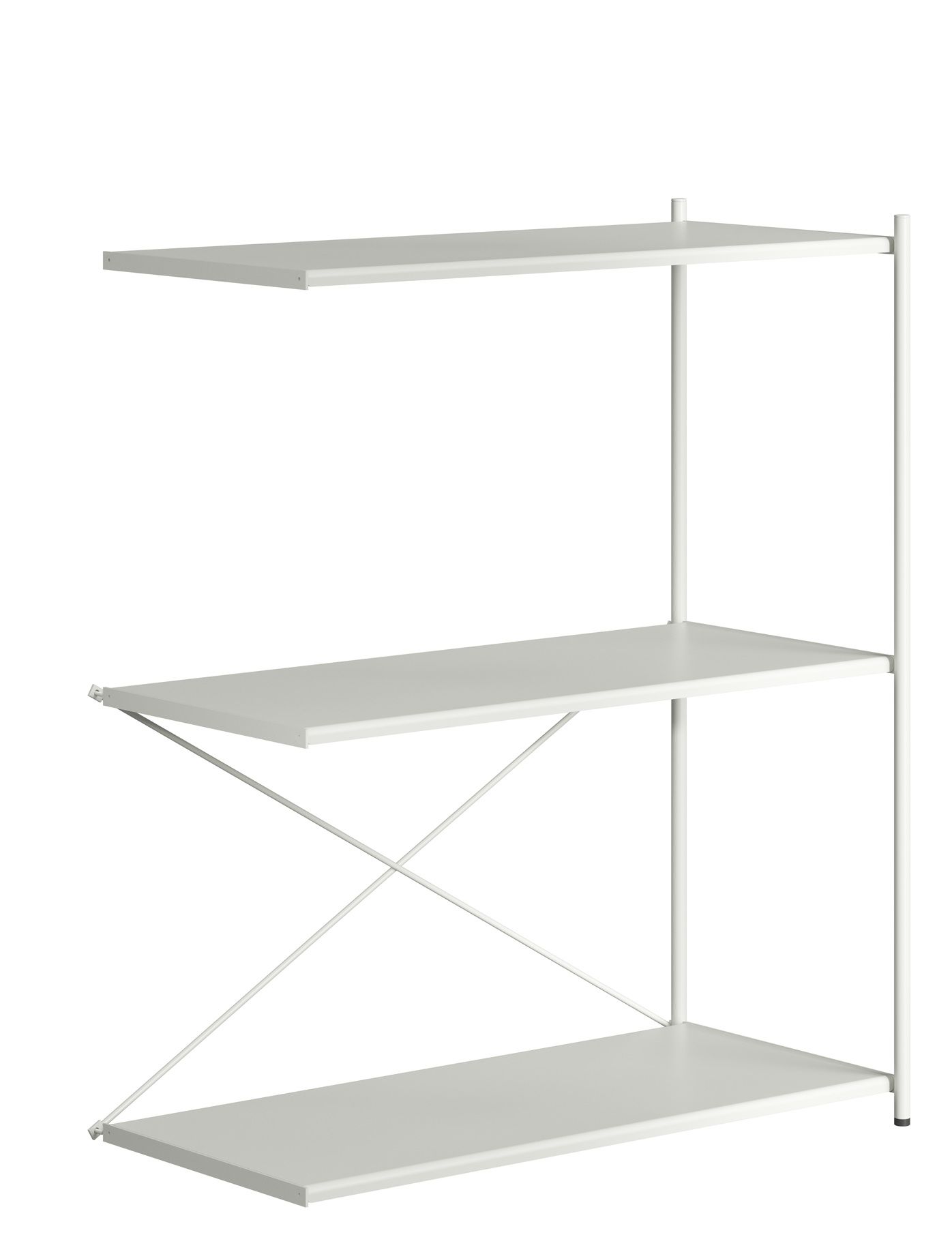 Arturo Anbaumodul: Weißes 3er Modul Regal von novoform, minimalistisches Design für Wohnzimmer und Büro.