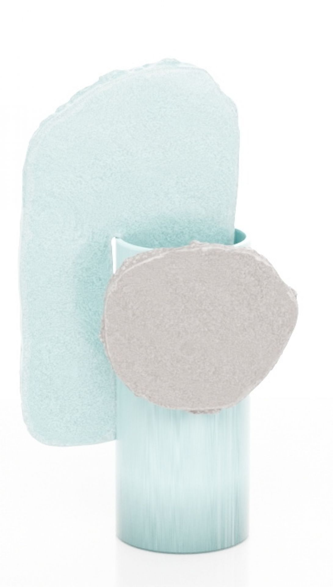 Vitra Découpage Vase Feuille: Moderne Dekovase in Hellblau und Grau, abstrakte Form für Wohnaccessoires.