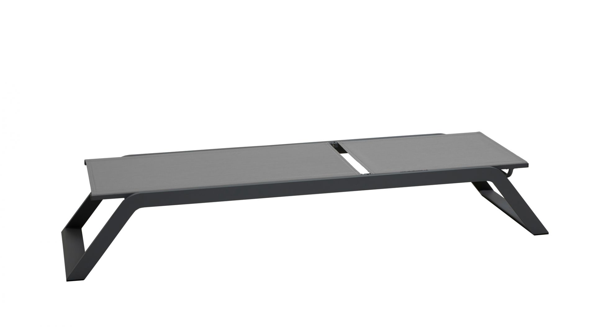 Graue Cane-Line Siesta Sonnenliege für den Garten oder die Terrasse, modernes Outdoor-Möbel Design.