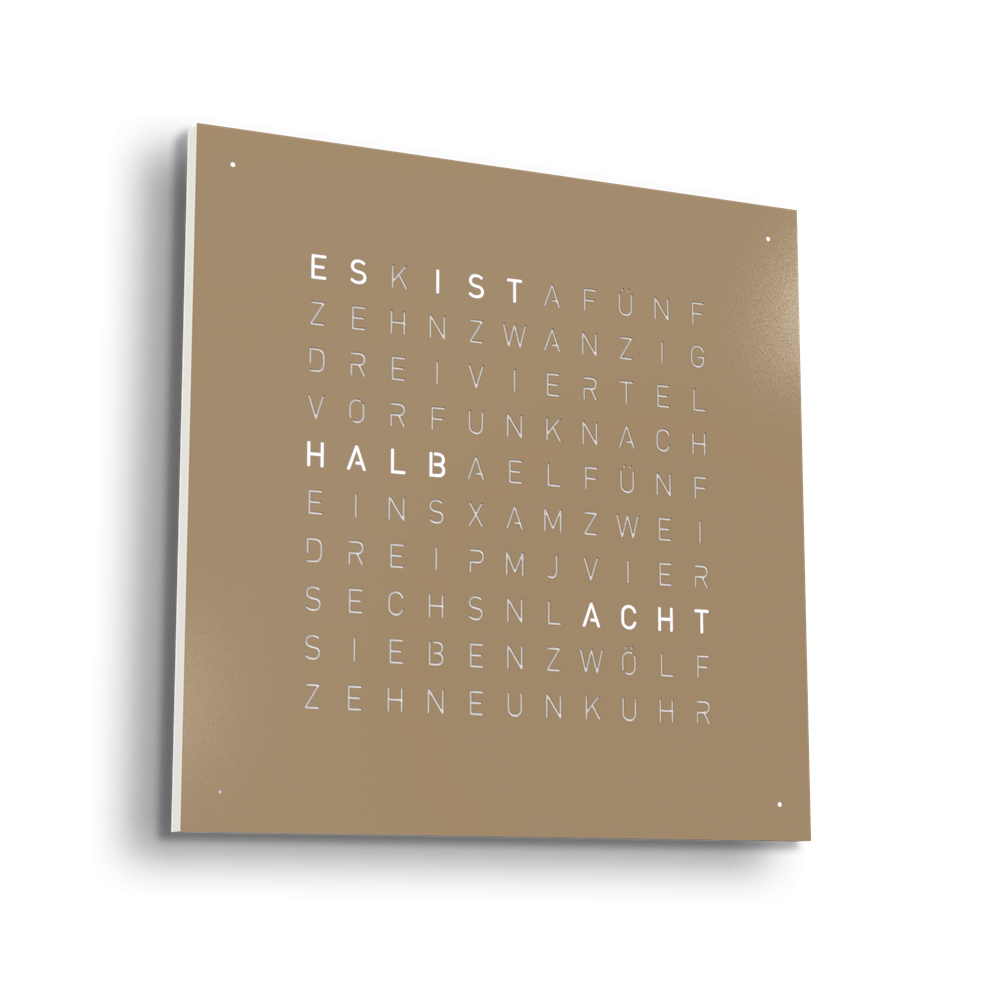 Earth 45 Steel Series Wanduhr / Zeitobjekt Deutsch QLOCKTWO