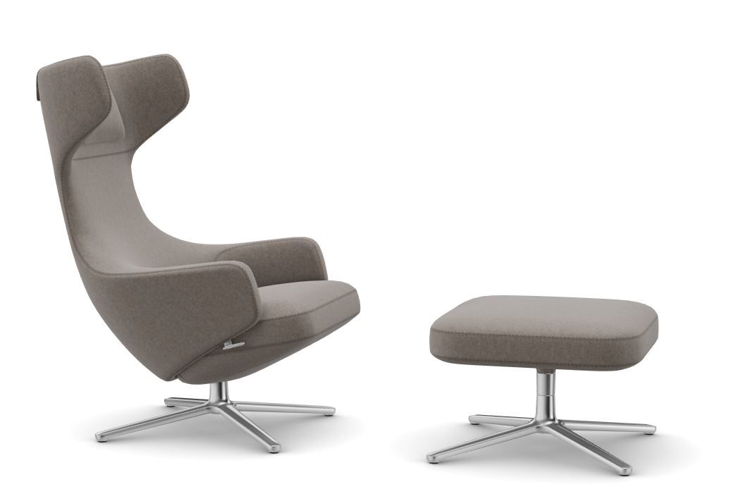 Grand Repos Sessel  + Ottoman NEUE MECHANIK POLIERT / COSY FOSSIL Vitra EINZELSTÜCK