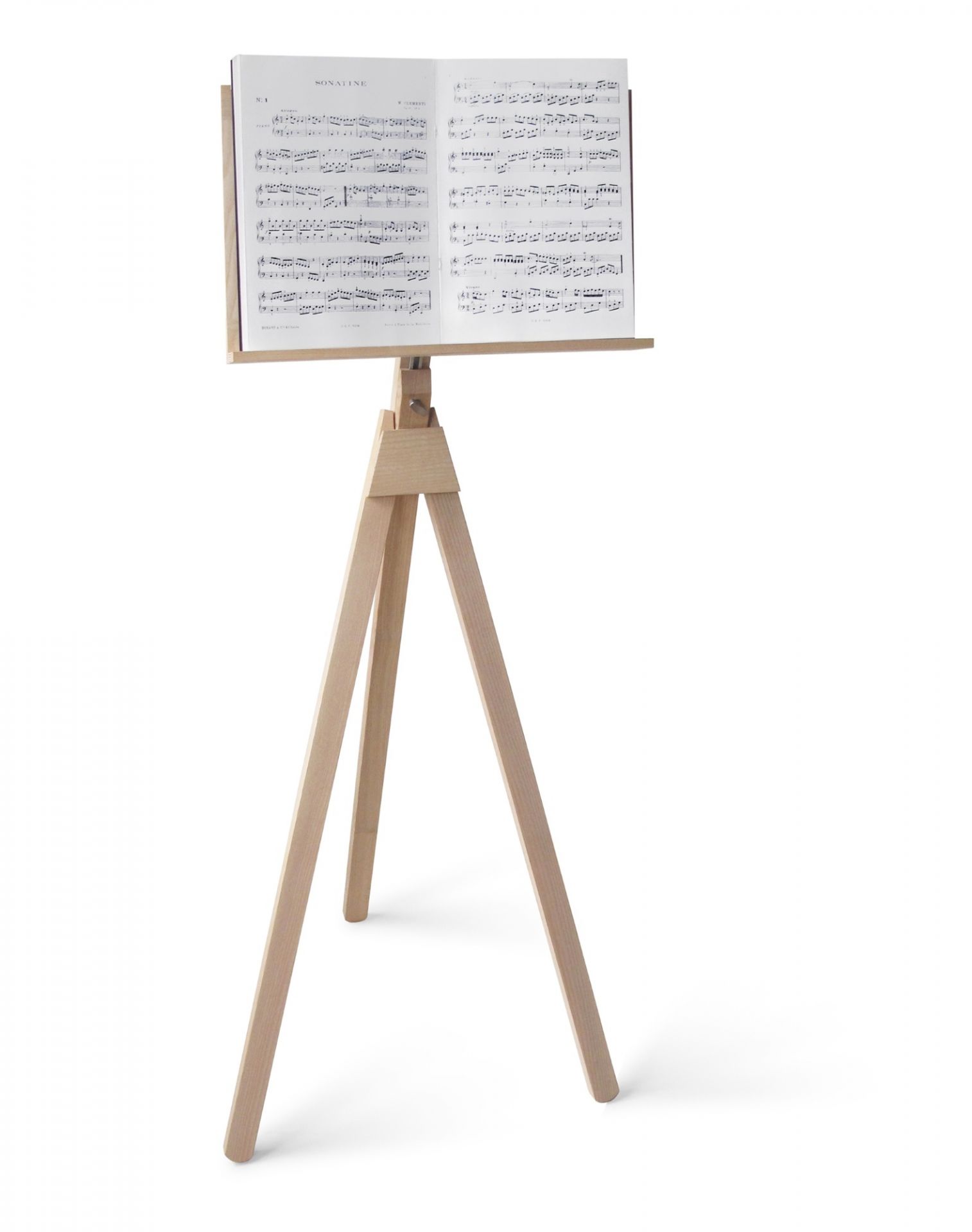 Heller Holz-Notenständer mit Notenblatt, Stehpult für Musiker, EINZELSTÜCK für Orchester und Zuhause.