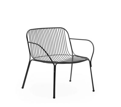 Schwarzer Hiray Sessel von Kartell für den Außenbereich, moderner Gartenstuhl aus Metall.
