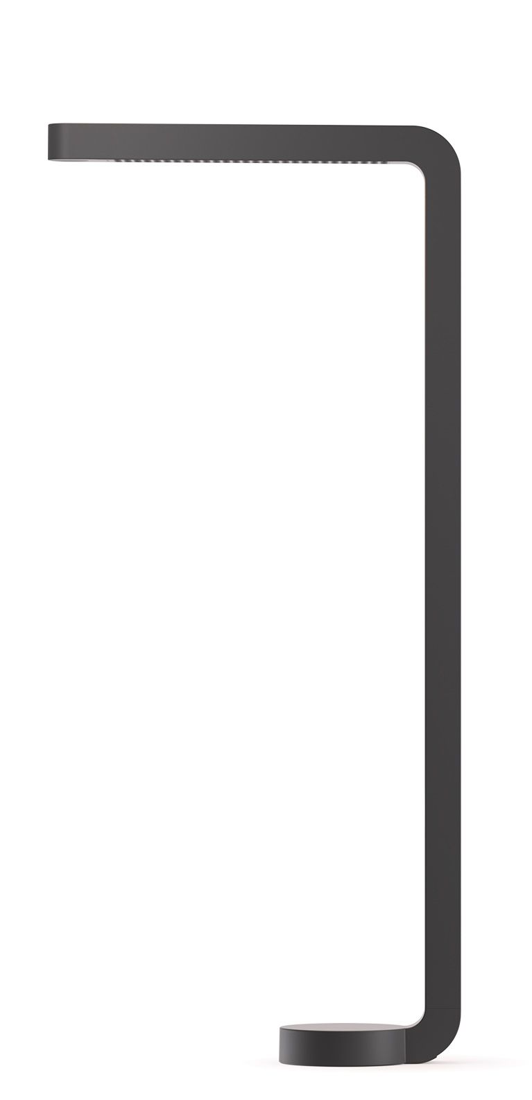 Moderne graue Team Home Tischleuchte mit LED-Beleuchtung, ideal für Büro und Zuhause.