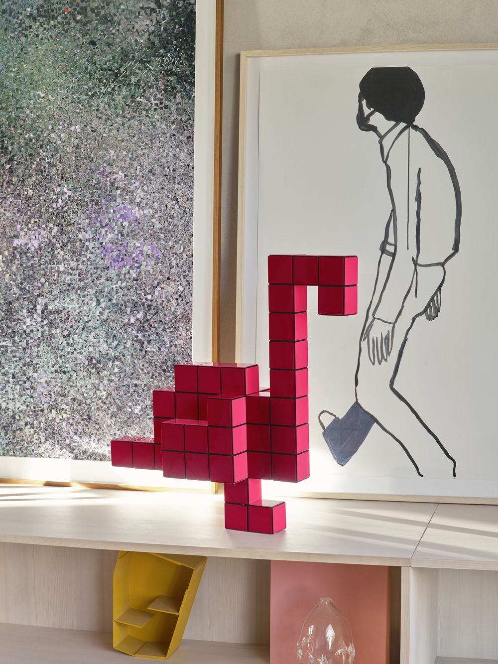 Panton Cubes Flamingo Duoton Skulptur / Tierfigur Vitra