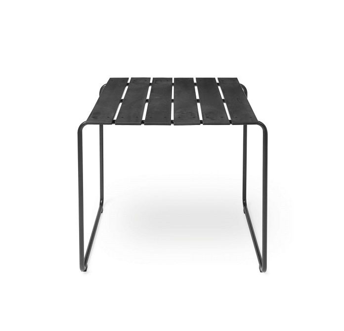 Schwarzer Ocean Table Outdoor Tisch für zwei Personen, ideal für Garten und Terrasse.