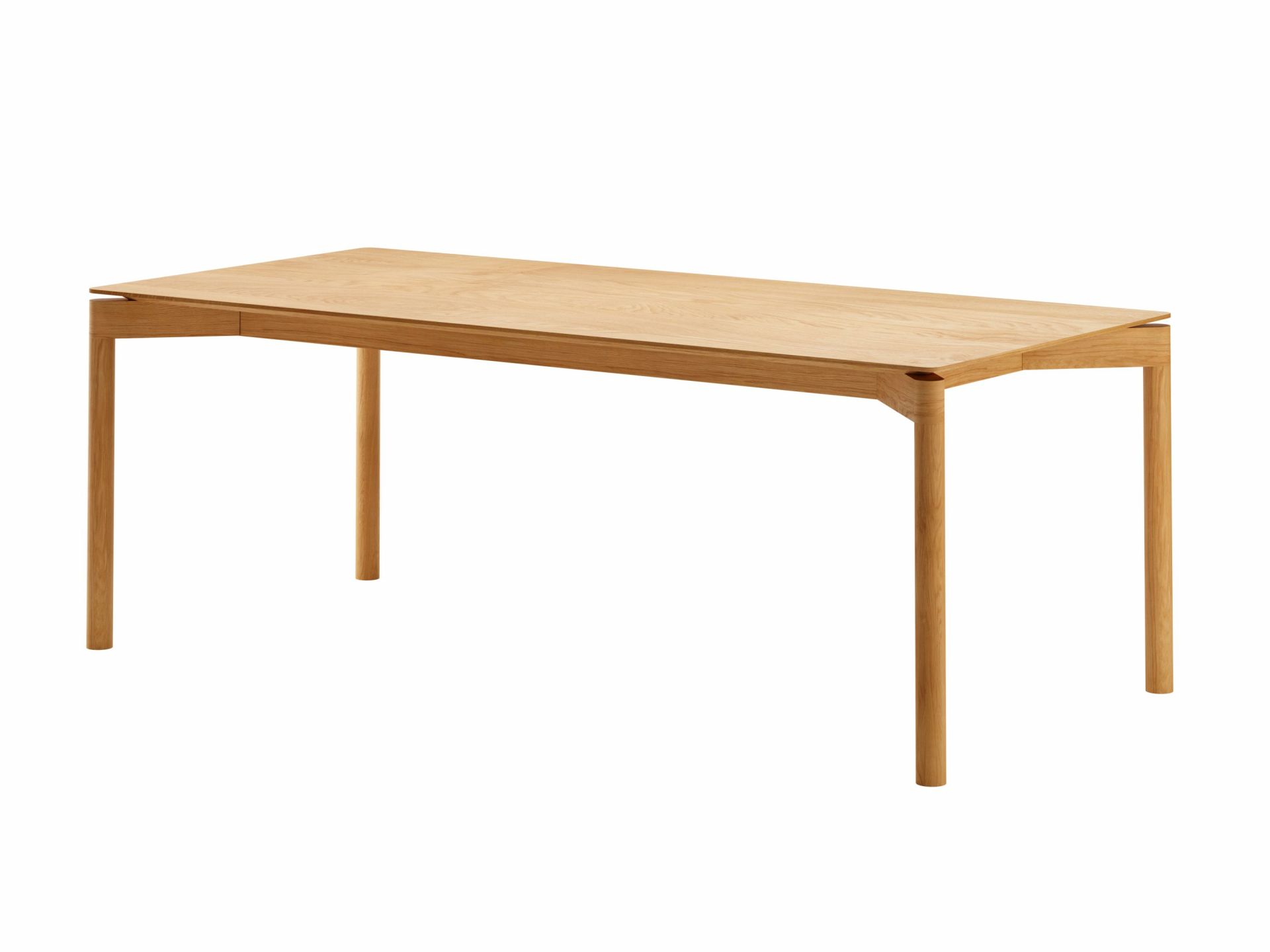 WEDEKIND Tisch Large aus Eiche, gewachst, für Esszimmer oder Büro, freigestellt.