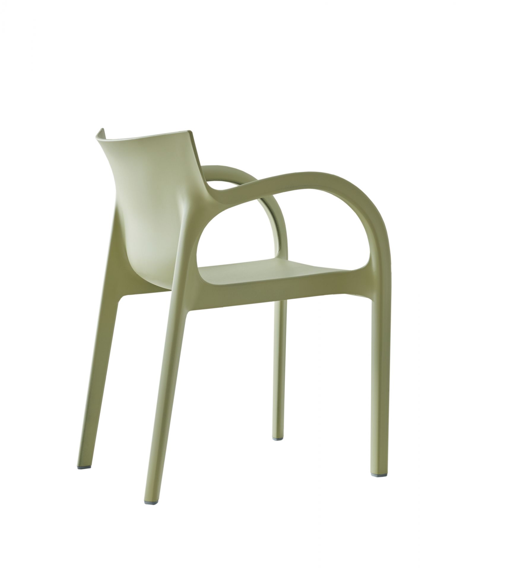 Poppystar Outdoorstuhl, stapelbar, im 4er-Pack, Segis grün, Gartenstuhl mit Armlehnen, Kunststoff, wetterfest.