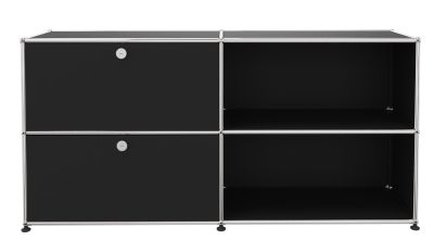USM Haller Sideboard 2 Offen / 2 Klappen links Graphitschwarz - FAST DELIVERY
