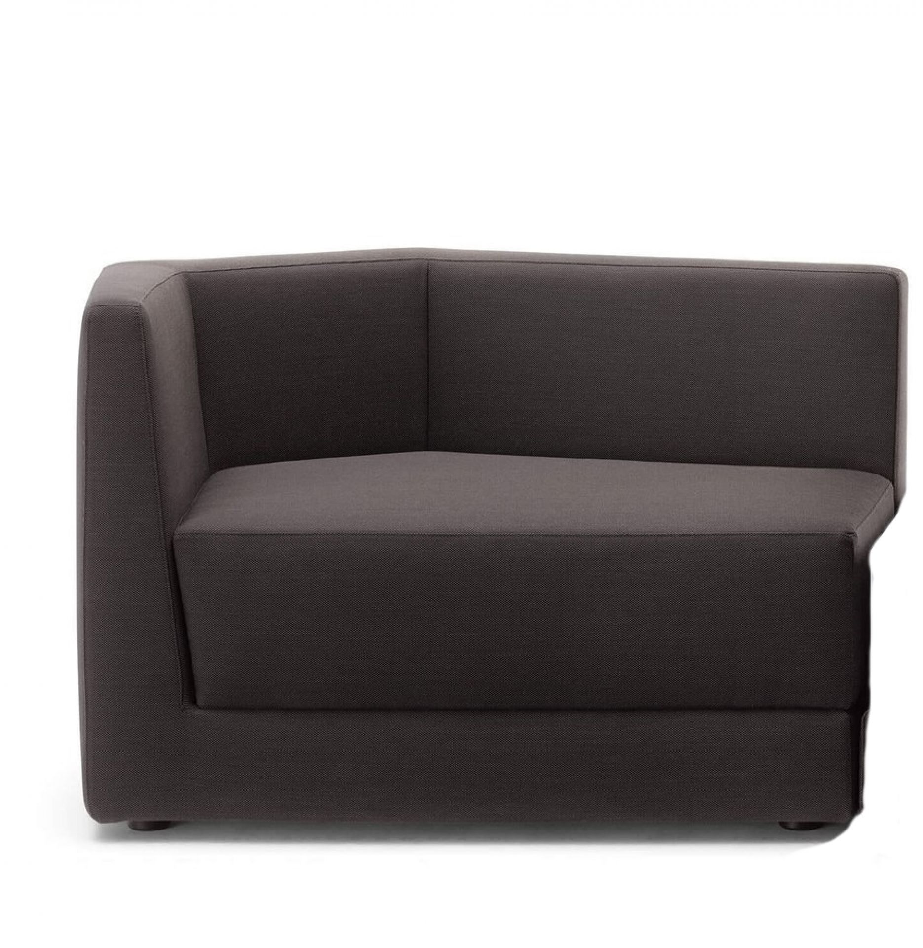 Brauner Scope Sessel von Cor, niedrige Ausführung, Stoffbezug, modernes Design für Wohnzimmer und Lounge.