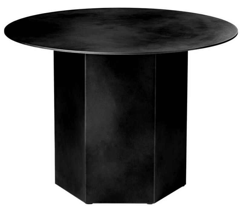 Gubi Epic Couchtisch 60 Midnight Black Stahl, runder Wohnzimmertisch aus Stahl.