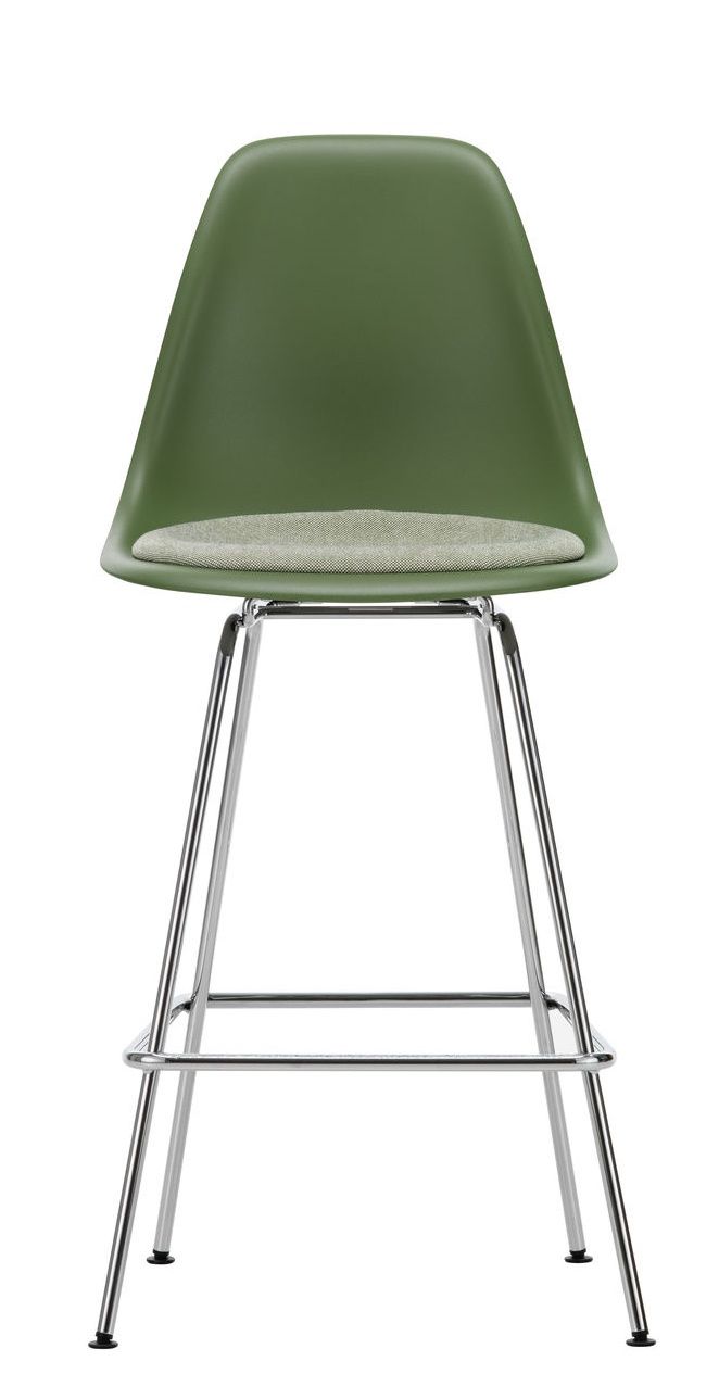 Eames Plastic Bar Stool Barhocker Medium mit Sitzpolster Vitra
