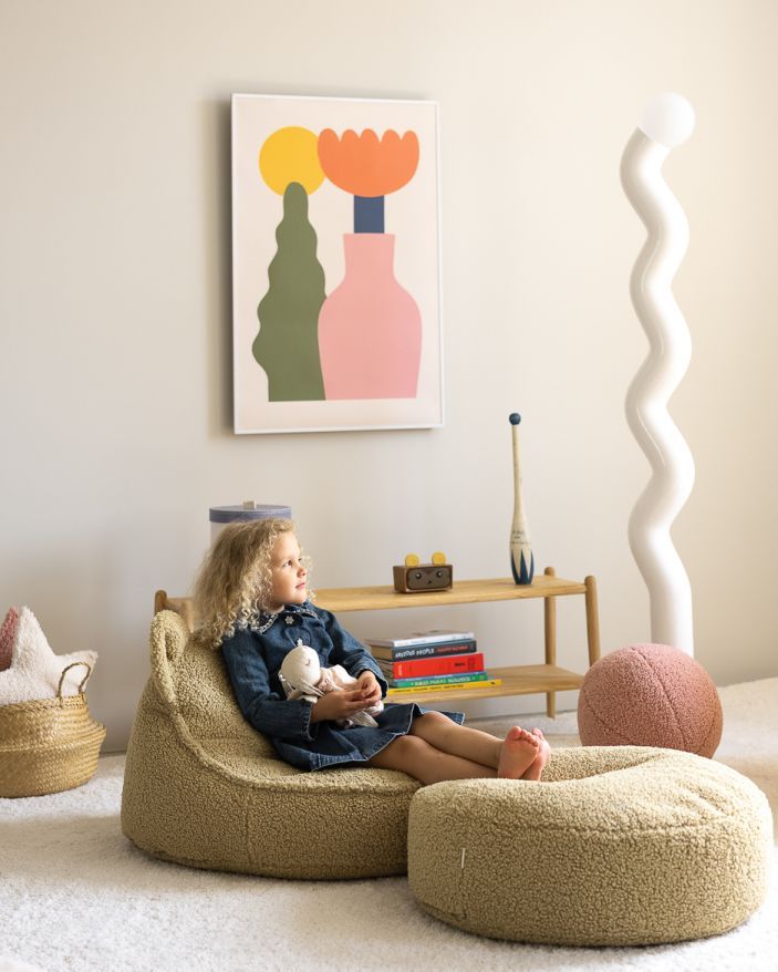 Teddy Kindersitzsack Teddystoff Matcha Wigiwama