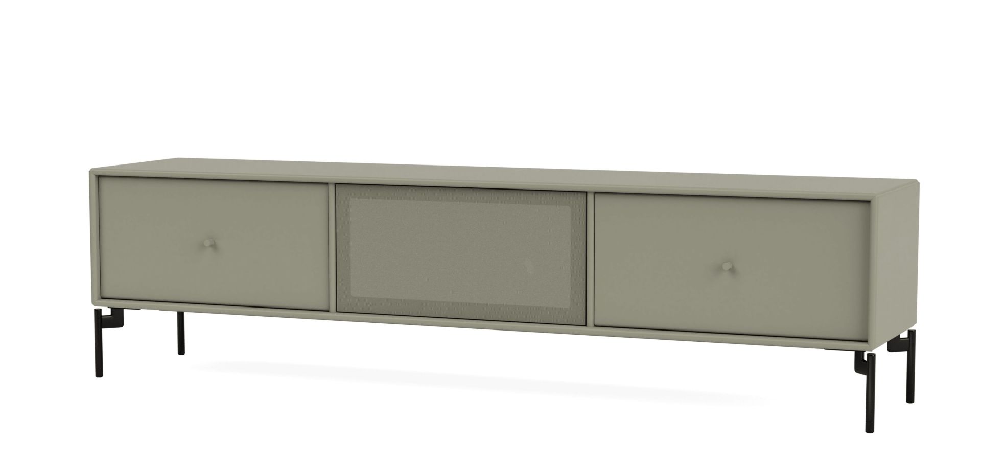 Octave V TV-Bank in Fennel mit schwarzem Gestell. Moderne TV-Möbel für Wohnzimmer.