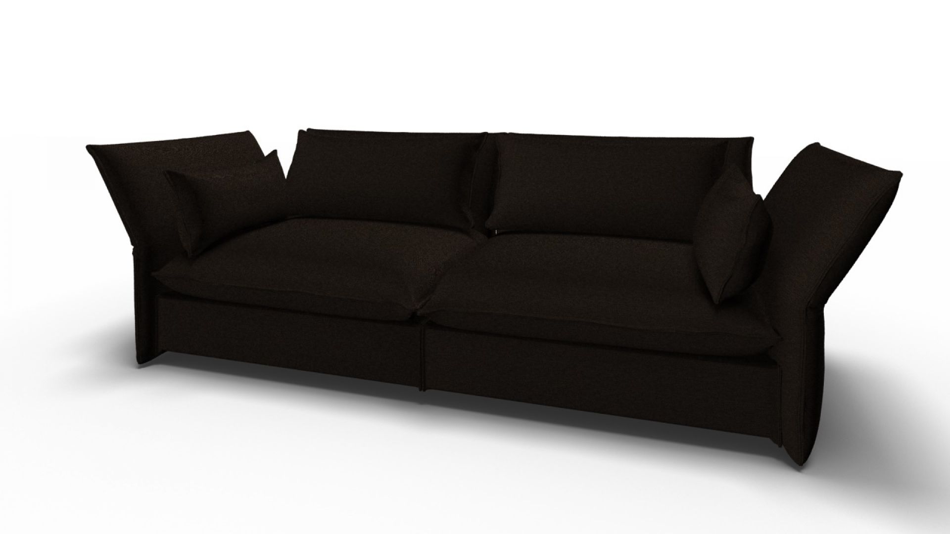 Mariposa Sofa, 3-Sitzer, in Dunkelbraun von Vitra. Modernes Design Sofa für Wohnzimmer und Lounge.