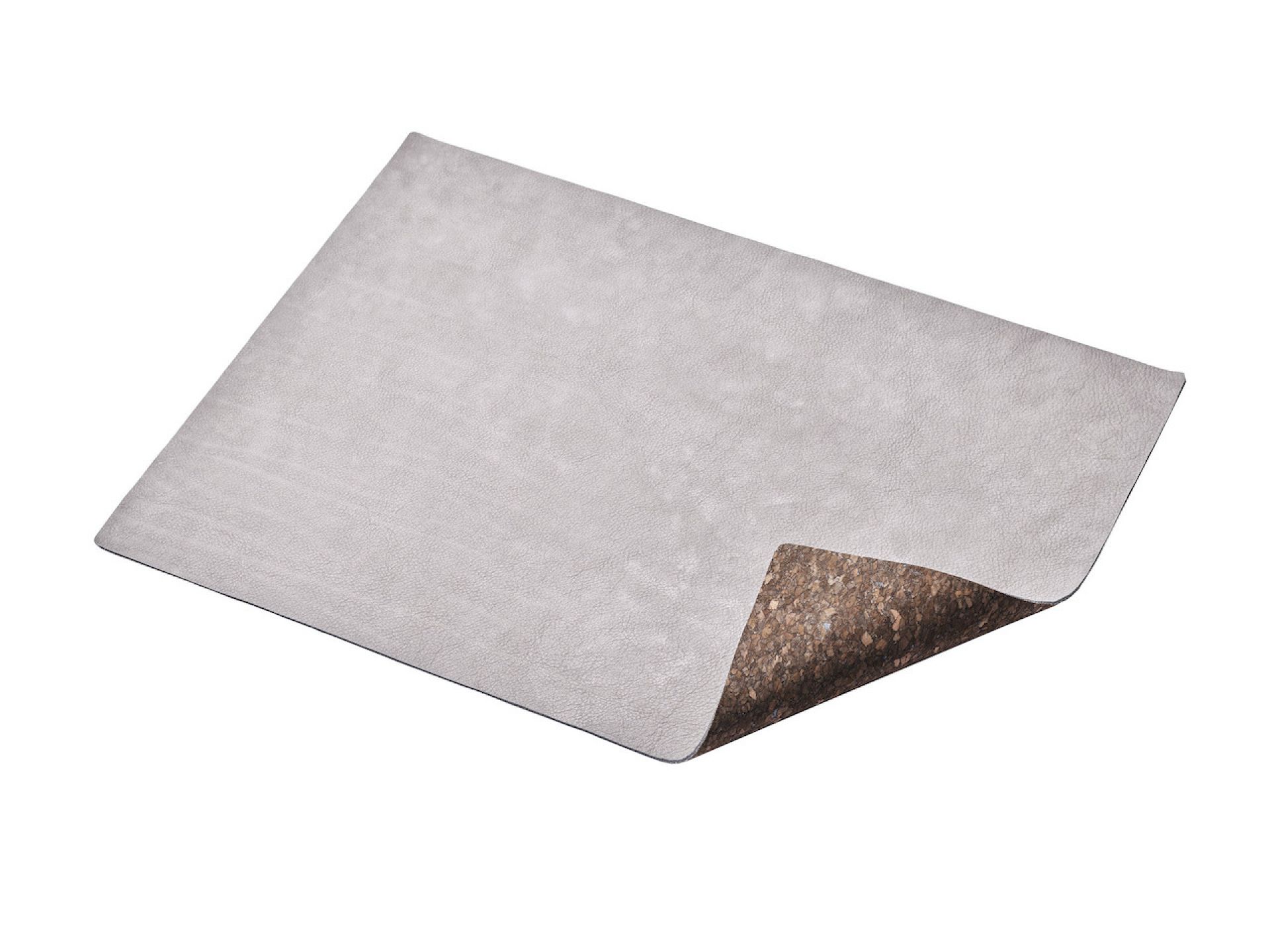 Graue Fritz Hansen Schreibtischunterlage aus Leder mit Kork-Unterseite, ein stilvolles Einzelstück für den Schreibtisch.