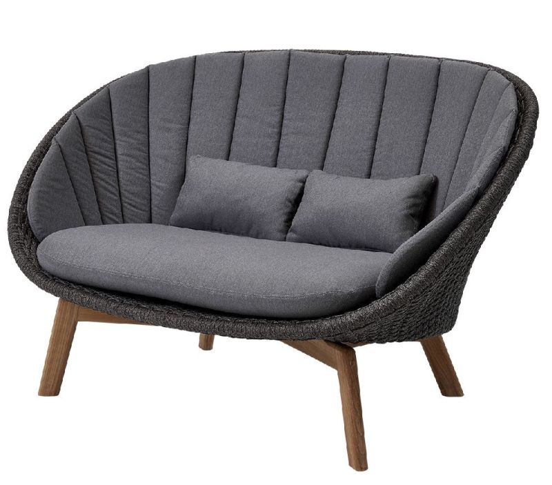 Peacock Outdoor 2-Sitzer Sofa mit Kissen grau Cane-Line