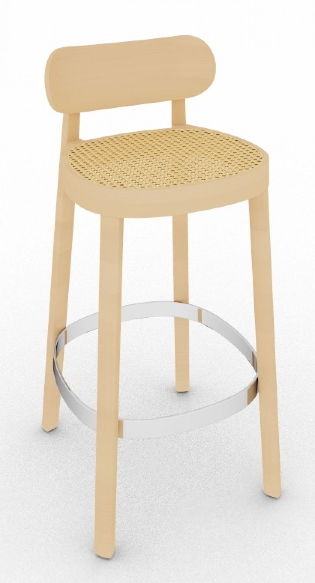 Holzstuhl mit Rückenlehne und Wiener Geflecht Sitzfläche, Thonet Design, ideal für Küche und Bar.