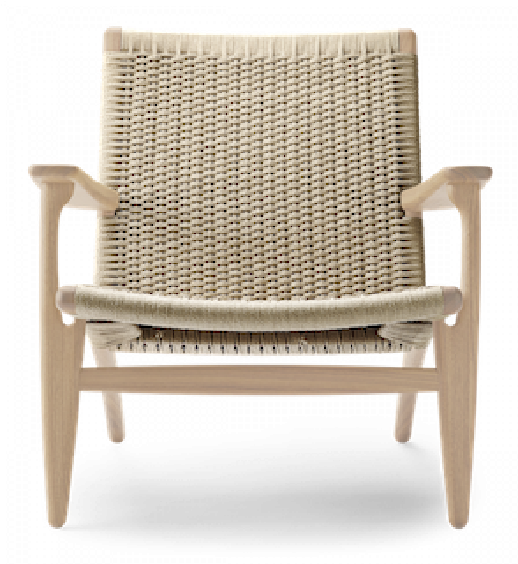 CH25 Sessel von Carl Hansen & Søn: Lounge Sessel aus Eiche mit hellem, geflochtenem Sitz.